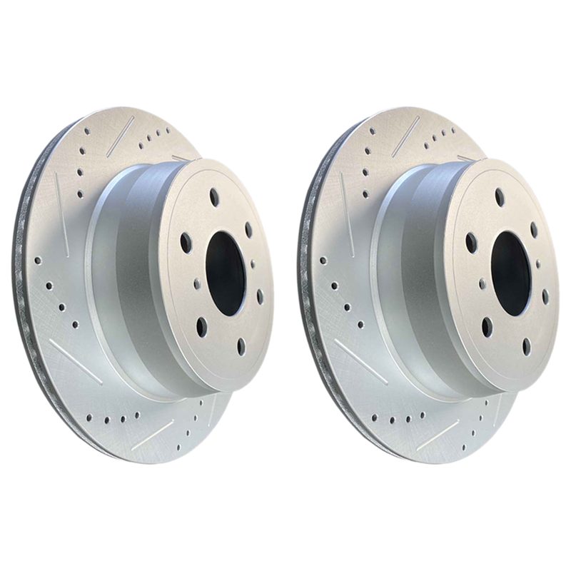Drilled and slotted brake rotors